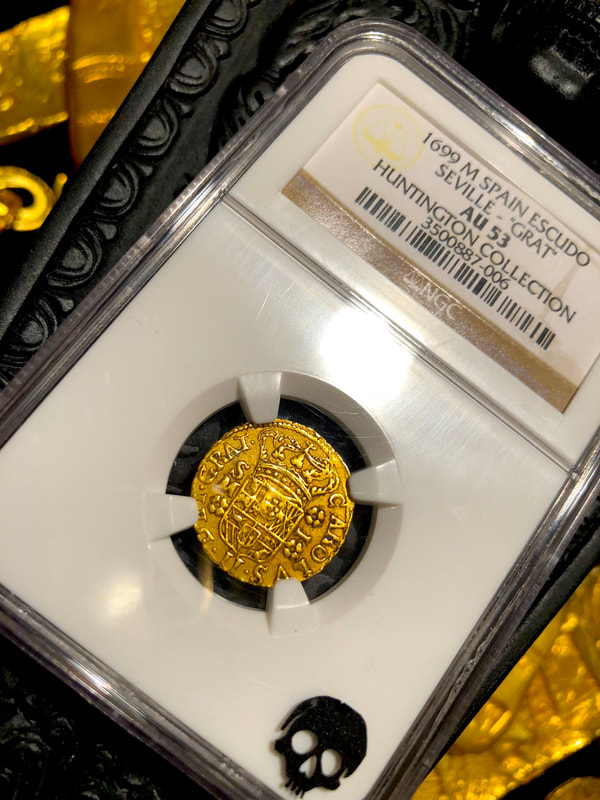 Spain 1 Escudo 1699 "Dated- Huntington Collection" NGC 53 4