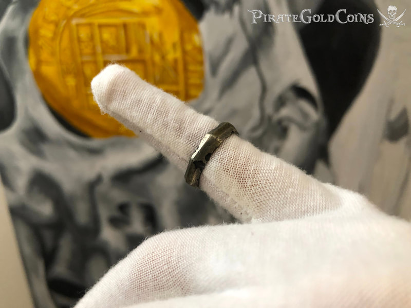 Authentic 1715 Fleet Shipwreck Ring (Bronze) Size 6 Pirate Gold Coins 7