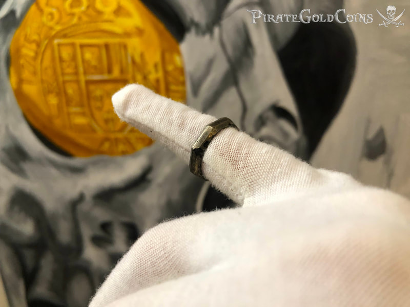 Authentic 1715 Fleet Shipwreck Ring (Bronze) Size 6 Pirate Gold Coins 9