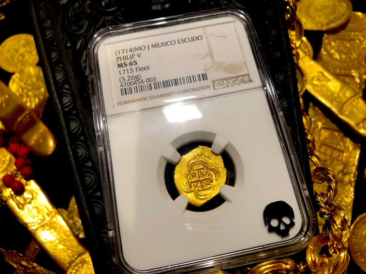Mexico 1 Escudo 1714 "Finest Known- 1715 Plate Fleet Shipwreck" NGC 65