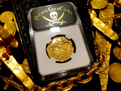 ​Spain 4 Escudos 1556-98 "Philip II" NGC 55 Pirate Gold Coins Treasure 9