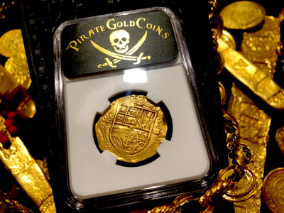 ​Spain 4 Escudos 1556-98 "Philip II" NGC 55 Pirate Gold Coins Treasure 4