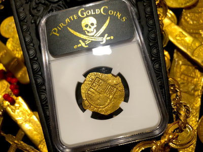 Spain 2 Escudos 1613 "Dated" NGC 53 Pirate Gold Coins Treasure 12