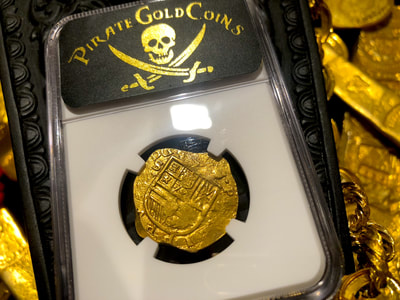Spain 2 Escudos 1613 "Dated" NGC 53 Pirate Gold Coins Treasure 10