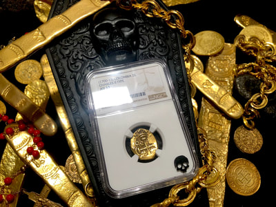 Colombia 2 Escudos 1700-13 "1715 Plate Fleet Shipwreck" NGC 53 11