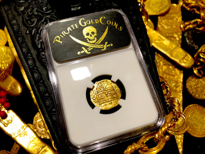 Spain 1 Escudo 1590 "Full 4 Digit Date" NGC 53 Pirate Gold Coins 4