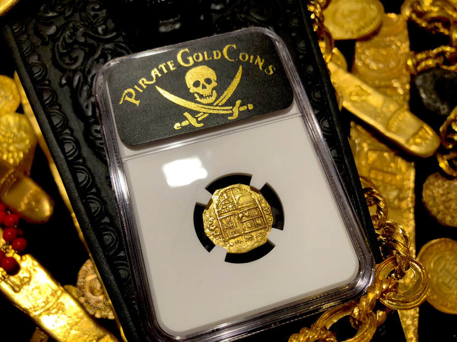 Spain 1 Escudo 1590 "Full 4 Digit Date" NGC 53 Pirate Gold Coins