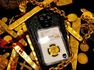 Spain 2 Escudos 1598-1621 "Philip III" NGC 53 Pirate Gold Coins 11