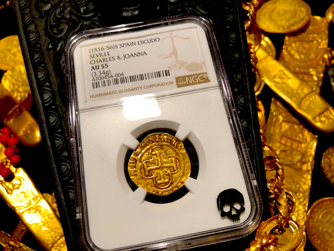 Spain 1 Escudo 1516-56 "Charles and Joanna" NGC 55