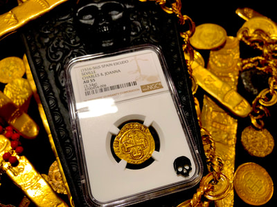 Spain 1 Escudo 1516-56 "Charles and Joanna" NGC 55 3