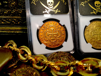 Spain  8 Escudos  1715  "Only 1 Known- Year of the Fleet"  NGC 50 14