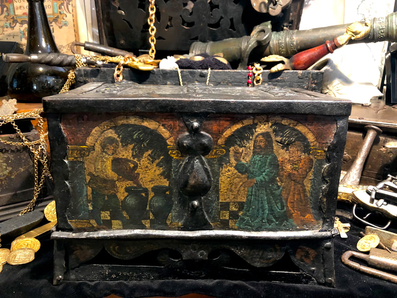 Armada Chest "Jesus Christ" 1600's Nuremberg Pirate Gold Coins Treasure Chest 8