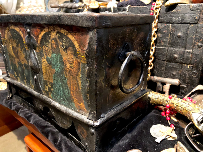 Armada Chest "Jesus Christ" 1600's Nuremberg Pirate Gold Coins Treasure Chest 13