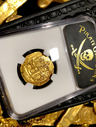 Spain 2 Escudos 1556-98 "Buttery Gold" NGC 62 Pirate Gold Coins Treasure 8