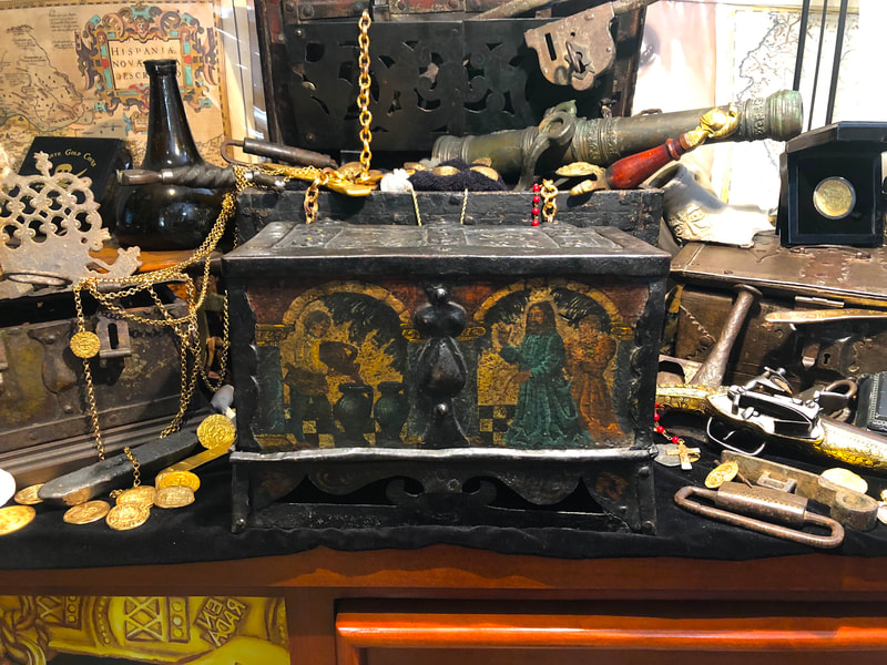 Armada Chest "Jesus Christ" 1600's Nuremberg Pirate Gold Coins Treasure Chest 14