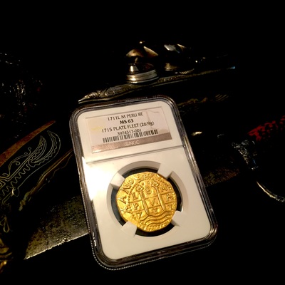 Peru 8 Escudos 1711 "1715 Plate Fleet" NGC 63 2nd Finest Known 4