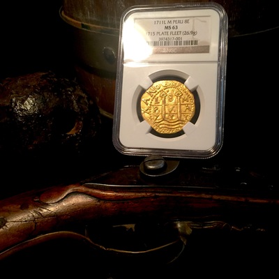 Peru 8 Escudos 1711 "1715 Plate Fleet" NGC 63 2nd Finest Known 11
