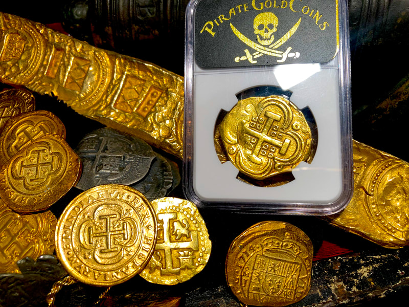 Spain 8 Escudos 1631-53 "Brute Style" NGC 53 Pirate Gold Coins 10