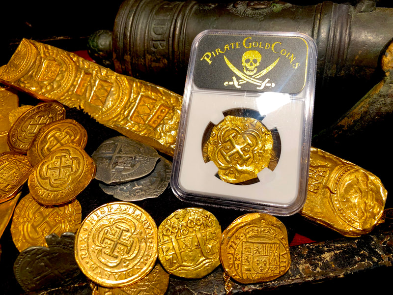 Spain 4 Escudos 1621-65 "Brute Style" NGC 62 Likely Charles II Pirate Gold Coins 20