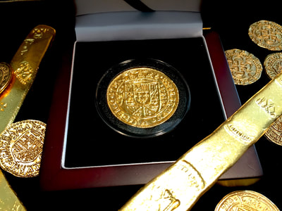 Mexico  1715  Royal  Electroplated 24kt Gold Treasure Coin 8