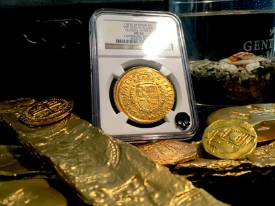 Spain 8 Escudos 1701 "Only 1 Known - Die Variety"  NGC 58 4