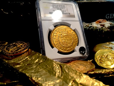 Spain 8 Escudos 1701 "Only 1 Known - Die Variety"  NGC 58 5