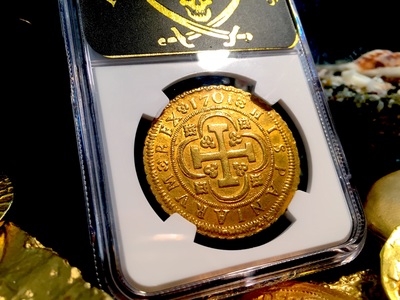 Spain 8 Escudos 1701 "Only 1 Known - Die Variety"  NGC 58 12