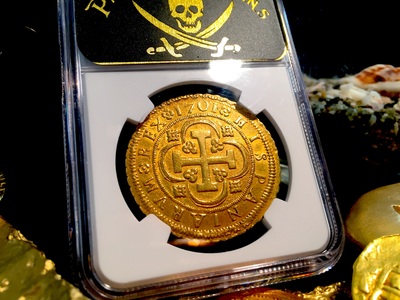 Spain 8 Escudos 1701 "Only 1 Known - Die Variety"  NGC 58 13