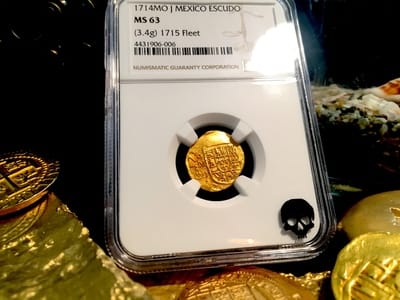 Mexico 1 Escudo 1714 (Dated) "1715 Plate Fleet Shipwreck"  NGC 63 4