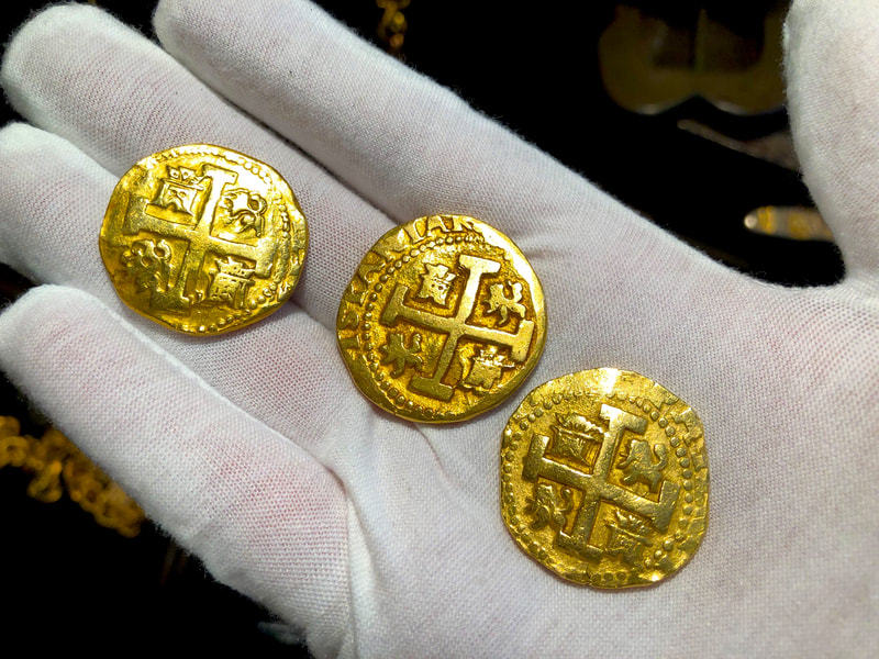 Peru 8 Escudos 1741 "Brute" RAW Pirate Gold Coins Possible Pendant Piece 8