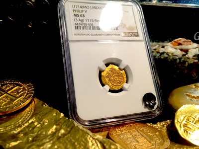 Mexico 1 Escudo 1714 "1715 Plate Fleet Shipwreck"  NGC 63 2