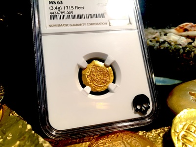 Mexico 1 Escudo 1714 "1715 Plate Fleet Shipwreck"  NGC 63 3