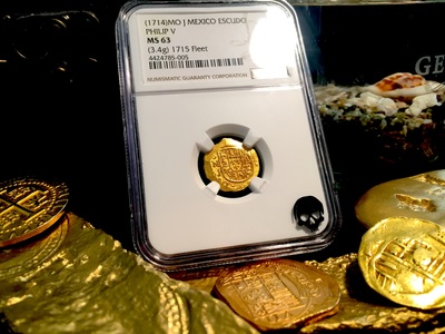 Mexico 1 Escudo 1714 "1715 Plate Fleet Shipwreck"  NGC 63 4