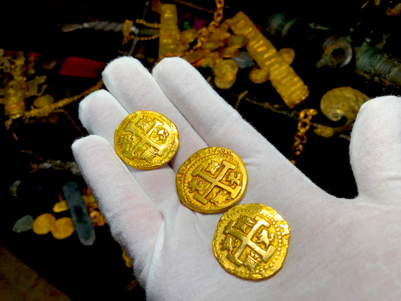 Peru 8 Escudos 1741 "Brute" RAW Pirate Gold Coins Possible Pendant Piece 13