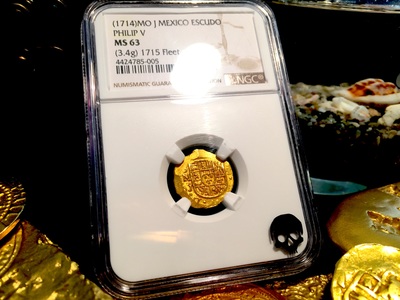 Mexico 1 Escudo 1714 "1715 Plate Fleet Shipwreck"  NGC 63 5