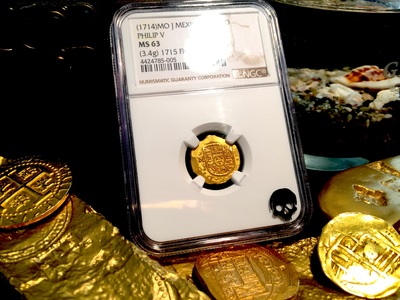 Mexico 1 Escudo 1714 "1715 Plate Fleet Shipwreck"  NGC 63 6