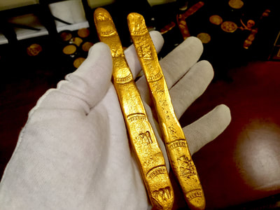 ​Atocha Gold Finger Bar 22kt Gold Electroplated 2 Microns thick! (102.7gm) Silver 1622 Treasure Bar Reproduced 2