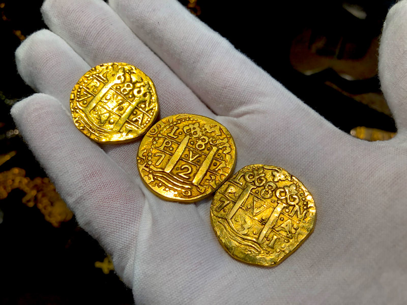 Peru 8 Escudos 1741 "Brute" RAW Pirate Gold Coins Possible Pendant Piece 20