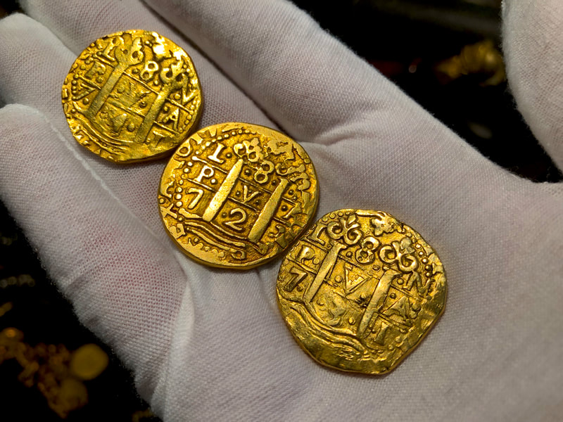 Peru 8 Escudos 1741 "Brute" RAW Pirate Gold Coins Possible Pendant Piece 23