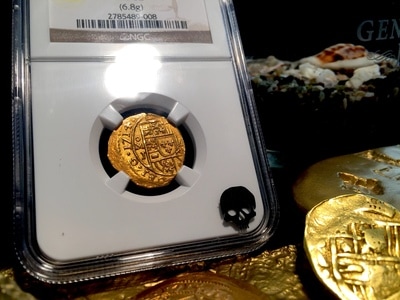 Mexico 2 Escudos 1714 "Full 4 Digit Date - 1715 Plate Fleet"  NGC 62 4
