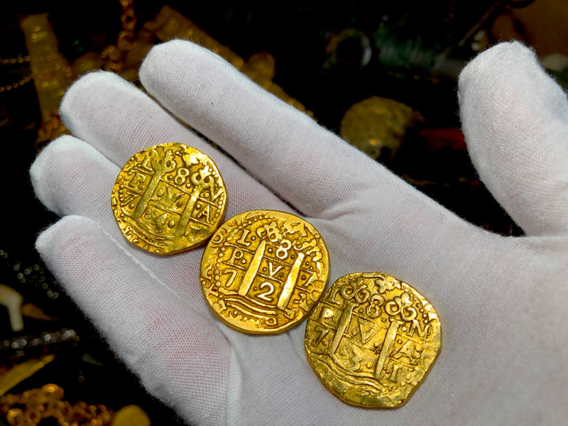 Peru 8 Escudos 1741 "Brute" RAW Pirate Gold Coins Possible Pendant Piece 25