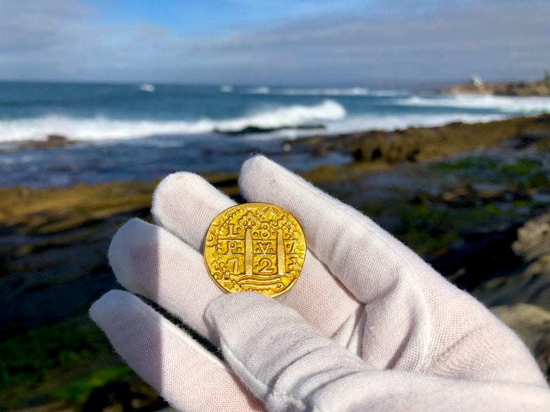 Peru 8 Escudos 1723 "Dated" Pirate Gold Coins Treasure Jewelry  RAW 3