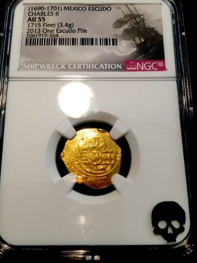 Mexico  1 Escudo  1690 "Jewel Cross 1715 Plate Fleet- 300th Anniversary Find"  NGC 55 7