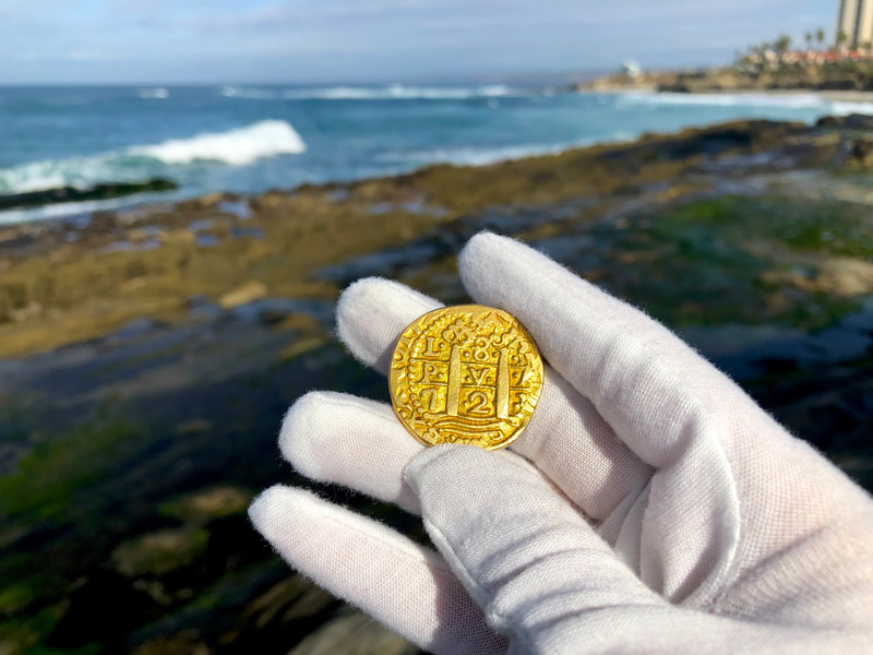 Peru 8 Escudos 1723 "Dated" Pirate Gold Coins Treasure Jewelry  RAW 7