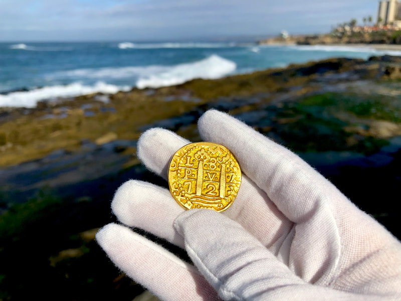 Peru 8 Escudos 1723 "Dated" Pirate Gold Coins Treasure Jewelry  RAW 8