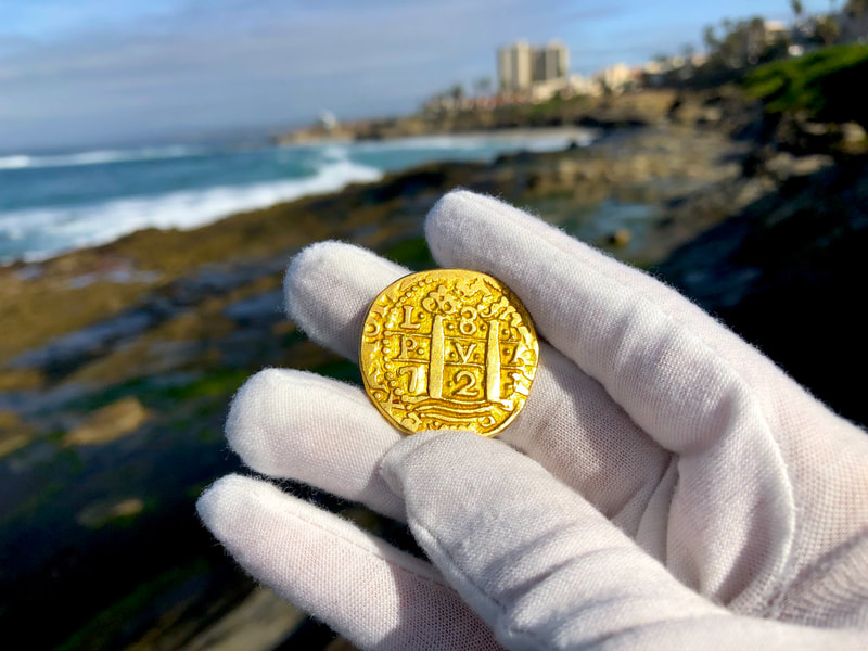 Peru 8 Escudos 1723 "Dated" Pirate Gold Coins Treasure Jewelry  RAW 9