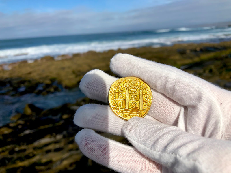 Peru 8 Escudos 1723 "Dated" Pirate Gold Coins Treasure Jewelry  RAW 10