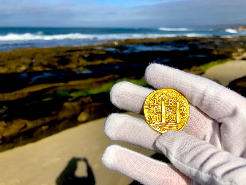 Peru 8 Escudos 1723 "Dated" Pirate Gold Coins Treasure Jewelry  RAW 11
