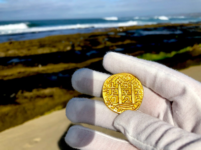 Peru 8 Escudos 1723 "Dated" Pirate Gold Coins Treasure Jewelry  RAW 12