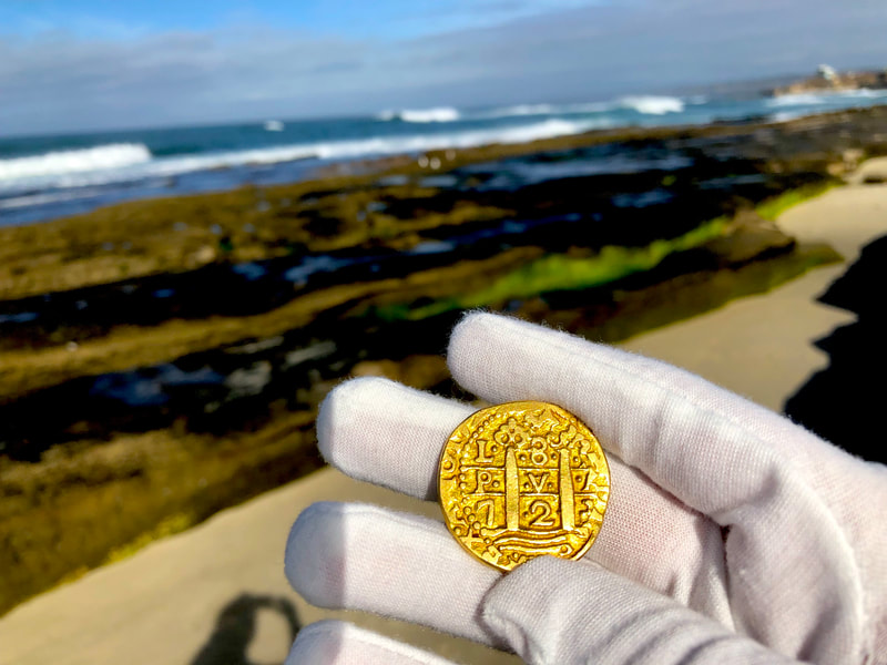 Peru 8 Escudos 1723 "Dated" Pirate Gold Coins Treasure Jewelry  RAW 13